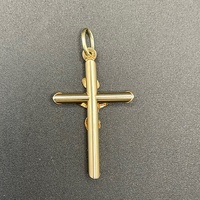 Unisex 9ct Yellow Gold Crucifix Cross Pendant