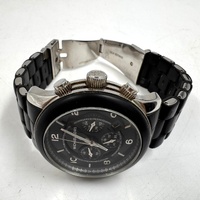 Michael Kors Runway MK8107 45mm Silver Black Mens Chronograph Watch