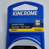 Kincrome K29420 Sealed 1/2 Inch Drive Stubby Ratchet 90 Teeth