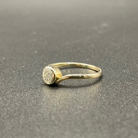 Ladies 10ct Yellow Gold Natural Diamond Cluster Ring