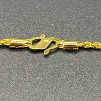 Unisex 22ct Yellow Gold Rope Twist Link Necklace