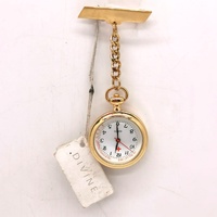 Divine Classic Gold Nurse Fob Watch 15 Pulsations White Dial with Chain Unisex
