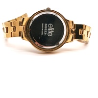 Elite 5089231 Ladies Gold Tone Watch Crystal Bezel Sunray Dial with Extra Links