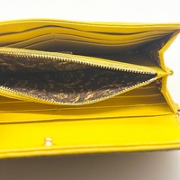 Versace Quilted Leather Vanitas Zip Around Womens Wallet Yellow