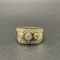Unisex 9ct Yellow Gold Natural Diamond Ring
