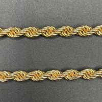 Unisex 9ct Yellow Gold Twist Rope Link Necklace