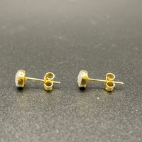 Ladies 18ct Yellow Gold Diamond Cluster Stud Earrings