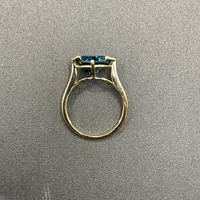 Ladies 14ct Yellow Gold Blue Gemstone Ring