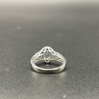 Ladies 14ct White Gold Blue Gemstone & Diamond Ring