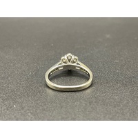 Ladies 9ct White Gold Natural Diamond Ring