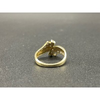 Ladies 10ct Yellow Gold Natural Diamond Ring