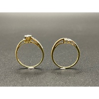 Ladies 9ct Yellow Gold Diamond Ring Set