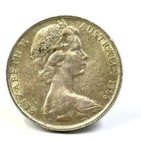 Australian 1966 50 Cent Coin Elizabeth II Round Silver Coin AU Mint