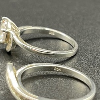 Ladies 925ct Sterling Silver CZ Bridal Ring Set
