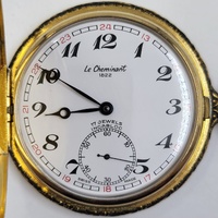 Le Cheminant 1822 Swiss 17J Incabloc Manual Wind Fisherman Pocket Watch