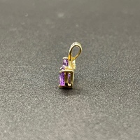Ladies 9ct Yellow Gold Purple Gemstone Pendant