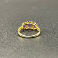 Ladies 9ct Yellow Gold Purple Gemstone Ring