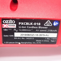 Ozito PXCBLK-018 Li-Ion Cordless Blower with 2.0Ah Battery and Charger