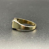 Mens 9ct Yellow Gold Diamond Signet Ring