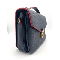 Louis Vuitton M44071 Monogram Empreinte Leather Pochette Metis Bag Marine Rouge