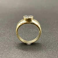 Ladies 14ct Yellow Gold Blue Gemstone Ring