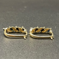 Ladies 9ct Yellow Gold Diamond & Sapphire Oval Hoop Earrings
