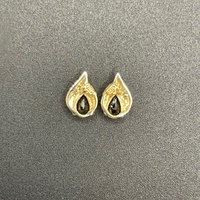 Ladies 9ct Yellow Gold Blue Sapphire & Diamond Stud Earrings