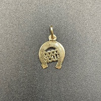 Unisex 9ct Yellow Gold Good Luck Horseshoe Pendant