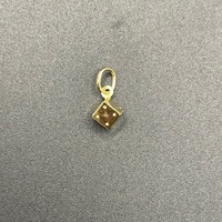 Unisex 9ct Yellow Gold Dice Cube Pendant