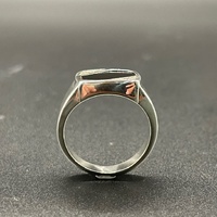 Mens 925 Sterling Silver Black Stone Ring