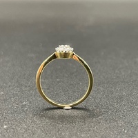 Ladies 10ct Yellow Gold Natural Diamond Cluster Ring