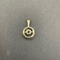 Ladies 10ct Yellow Gold Round Diamond Cluster Pendant