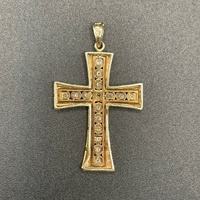 Unisex 9ct Yellow Gold Diamond Crucifix Cross Pendant