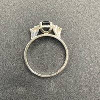 Ladies 18ct White Gold Blue Sapphire & Diamond Ring