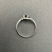 Ladies 9ct White Gold Blue Sapphire & Diamond Ring