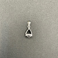 Ladies 10ct White Gold Blue Sapphire & Diamond Droplet Pendant