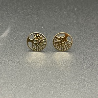 Ladies 9ct Yellow Gold Tree of Life Stud Earrings