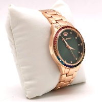 Juicy Couture Black Label JC/1226SH Rose Gold Watch Green Dial Crystal Bezel