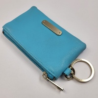 Forever New Blue Zip Coin Purse Keyring Small Wallet Card Cash Pouch