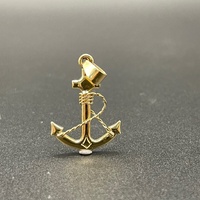 Unisex 9ct Yellow Gold Anchor Pendant