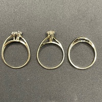 Ladies 9ct Yellow Gold Diamond Triple Ring Set