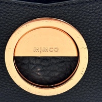 Mimco 60250329 Serene Crossbody Bag Black Pebbled Leather Rose Gold