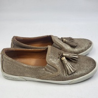 Jimmy Choo Dale Flat Metallic Suede Slip-ons Tassel Loafers - Size 40 - Authentic