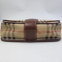 Vintage BURBERRY Haymarket Check Coated Canvas Crossbody Saddle Bag Authenticated