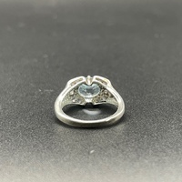 Ladies 925 Sterling Silver Blue & Purple Gemstone Ring