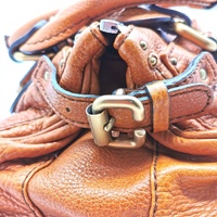 Chloe Paddington Orange Leather Handbag Gold Tone Hardware with Padlock and Key