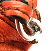 Chloe Orange Pebbled Leather Clutch Bag with Pouch and Card Tag