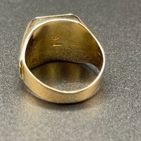 Mens 18ct Yellow Gold Diamond Signet Ring