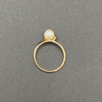 Ladies 9ct Yellow Gold White Pearl Ring
