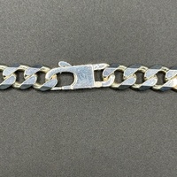 Mens 925 Sterling Silver Chunky Curb Link Necklace